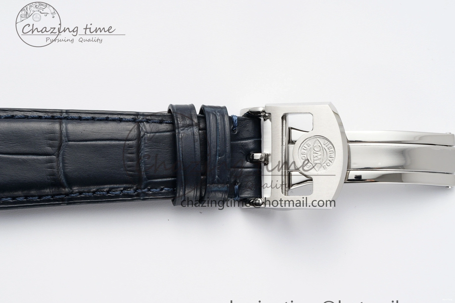 MIROTIME 0316 ZeroBulk Portuguese Real PR IW500715 SS AZF 1:1 Best Edition White Blue Dial on Blue Leather Strap A 7034